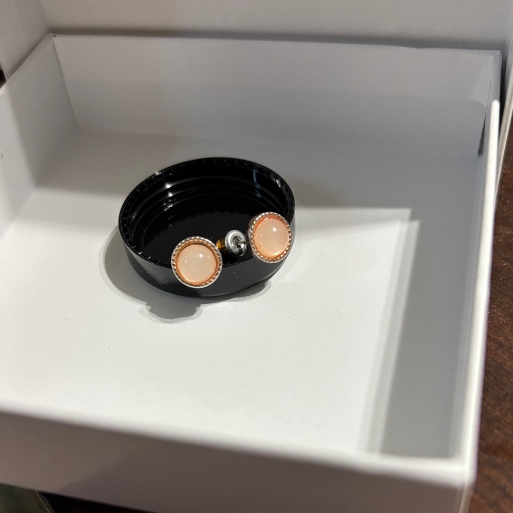 Quartz Rose Gold Stud Earrings